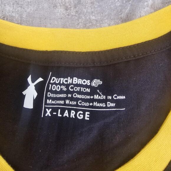 Dutch Bros Shirt Adult Men's XL Short Sleeve Black Preowned Work Shirt - Picture 4 of 5